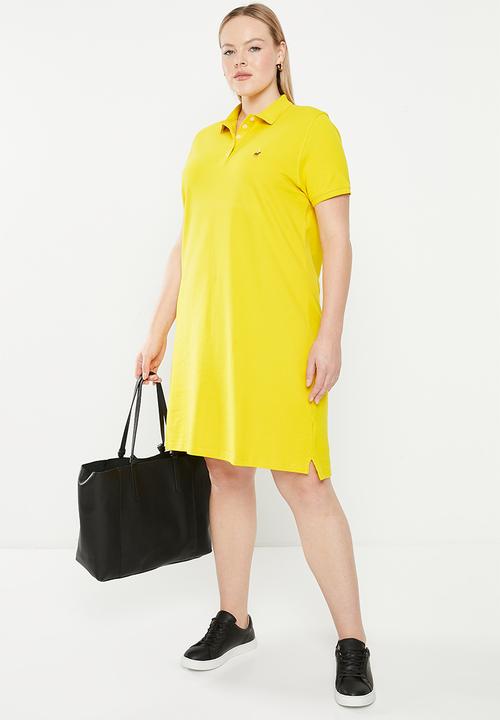 POLO - Plus Kathy short sleeve basic golfer dress - yellow