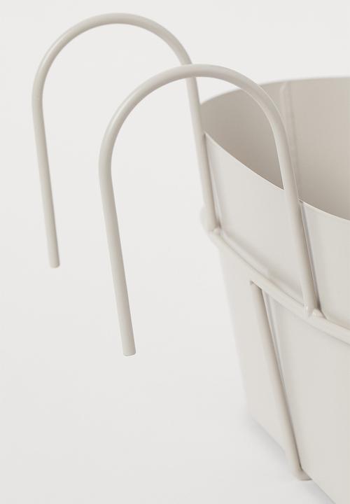 H&M - Metal planter box -  light beige