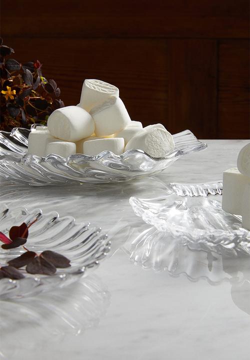 H&M - Small shell-shaped glass dish - clear glass 