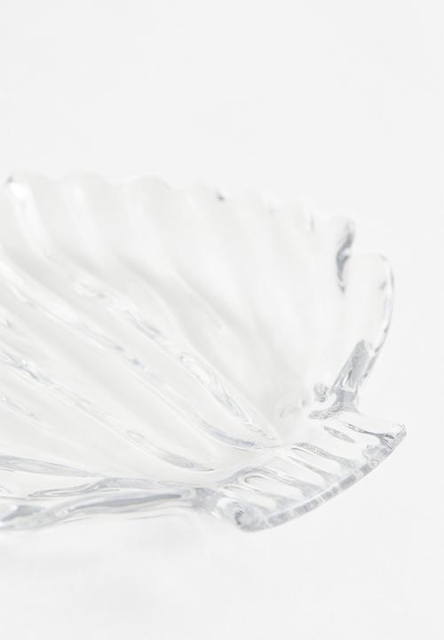 H&M - Small shell-shaped glass dish - clear glass 