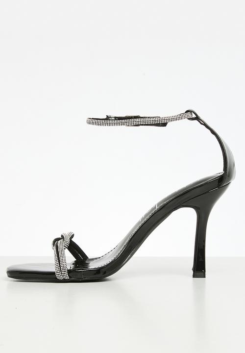 SISSY BOY - Diamante twist vamp heel sandal - black