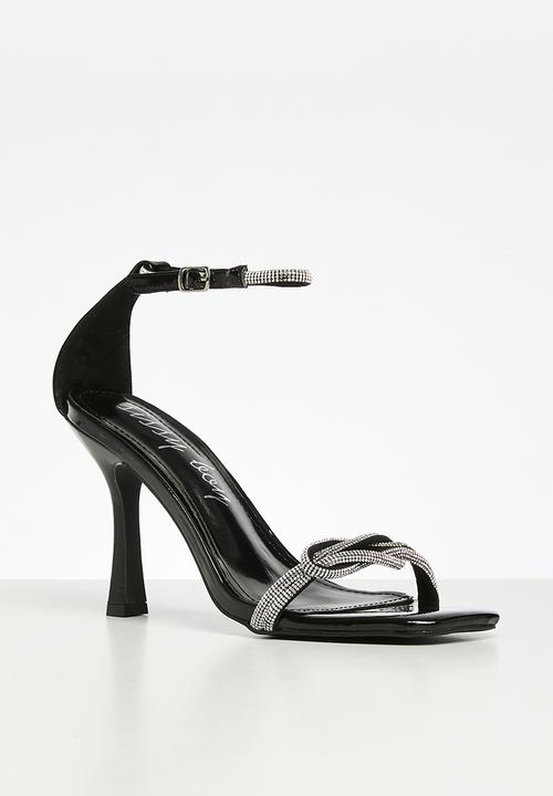 SISSY BOY - Diamante twist vamp heel sandal - black