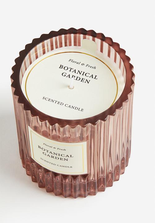 H&M - Scented candle in glass holder - light pink botanical garden 