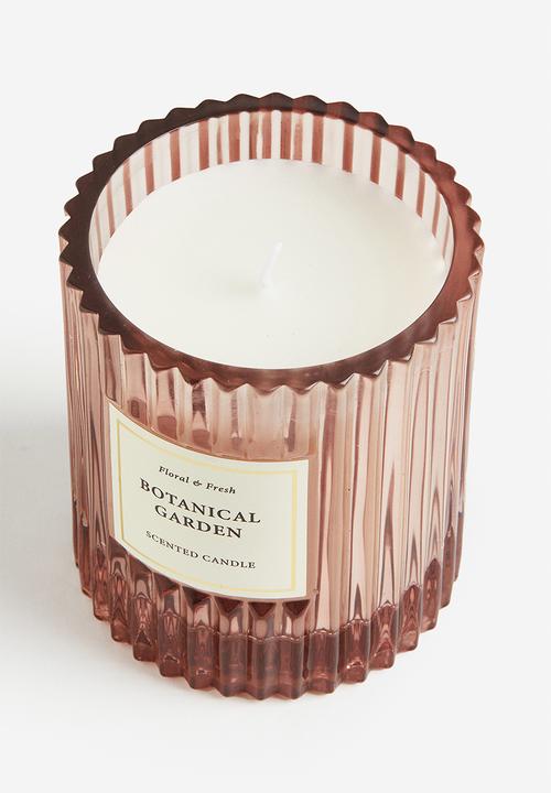 H&M - Scented candle in glass holder - light pink botanical garden 