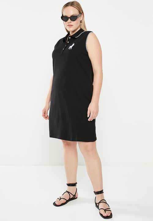 POLO - Plus Kendall sleeveless sport golfer dress - black