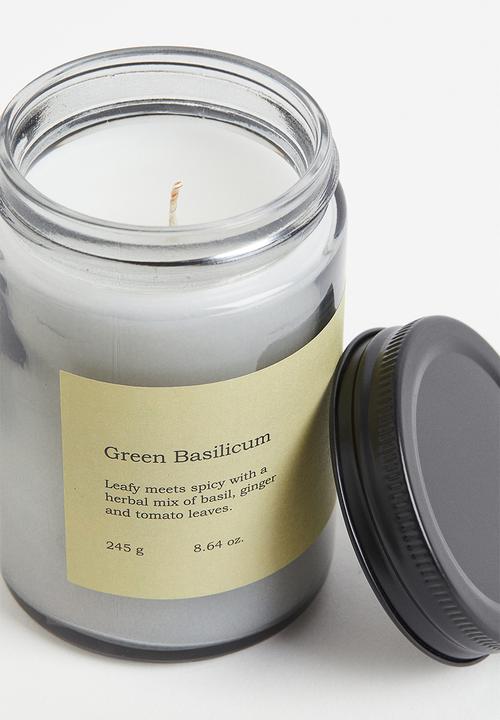 H&M - Scented candle in glass jar - light green & green basilicum
