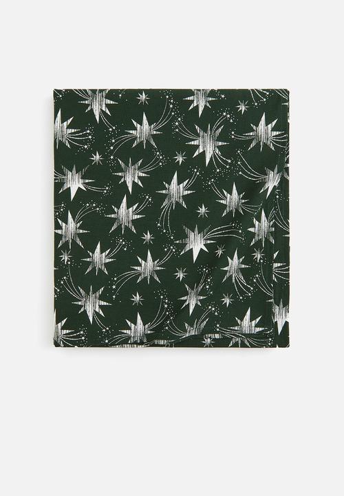 H&M - Cotton tablecloth - green stars 