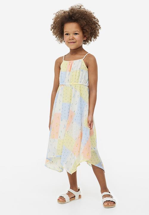 H&M - Asymmetric chiffon dress -  light yellow