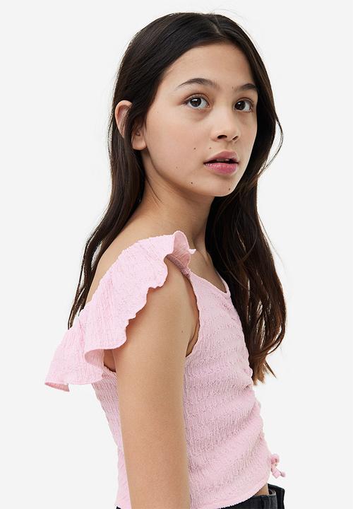 H&M - Flounce-trimmed strappy top - pink