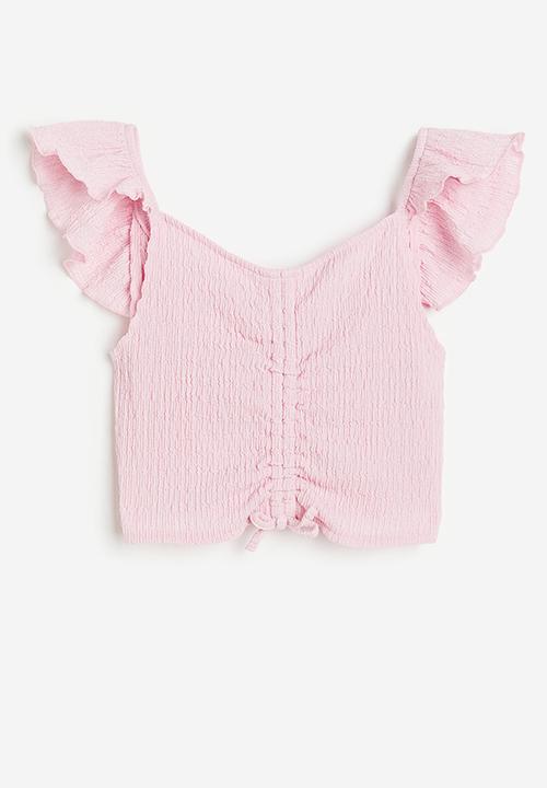 H&M - Flounce-trimmed strappy top - pink