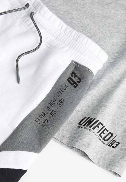H&M - 3-Piece jersey set - white grey marl 