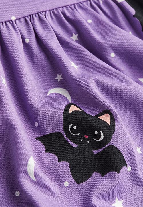 H&M - Patterned jersey dress - purple bats