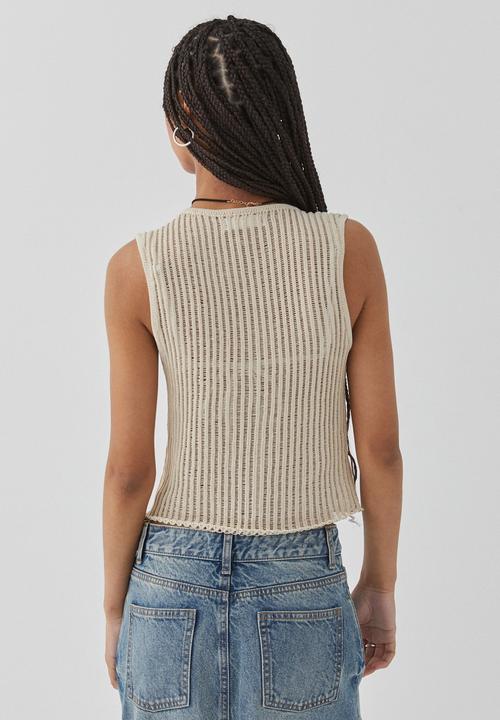 Supré  - Sara crochet tank - beige buff