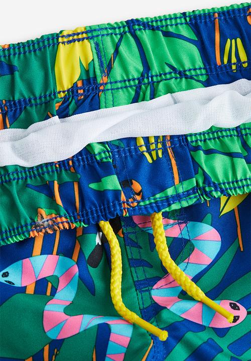 H&M - Patterned swim shorts - dark blue patterned 