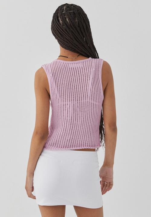 Supré  - Sara crochet tank -  lilac rose