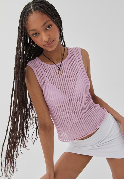 Supré  - Sara crochet tank -  lilac rose