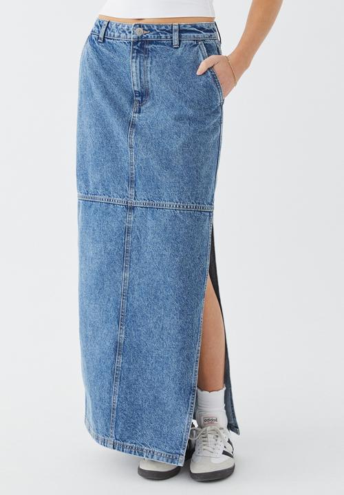 Supré  - Denim carpenter maxi skirt - ocean blue
