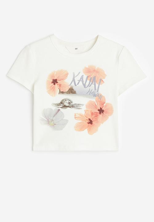 H&M - Print-motif T-shirt - white turtle 