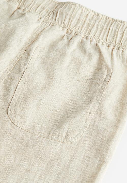 H&M - Loose fit linen blend trousers - light beige