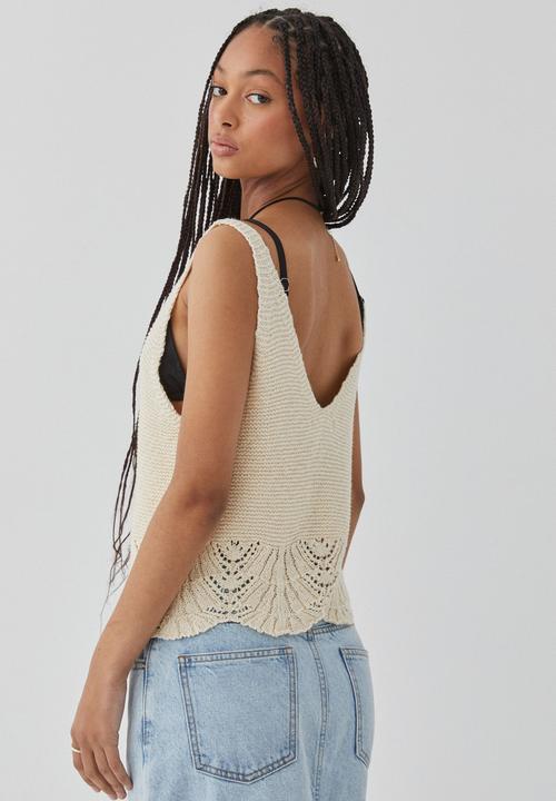 Supré  - Olivia crochet cami - neutral