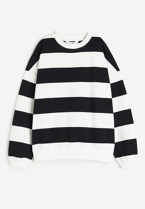 H&M - Oversized sweatshirt - white & black striped