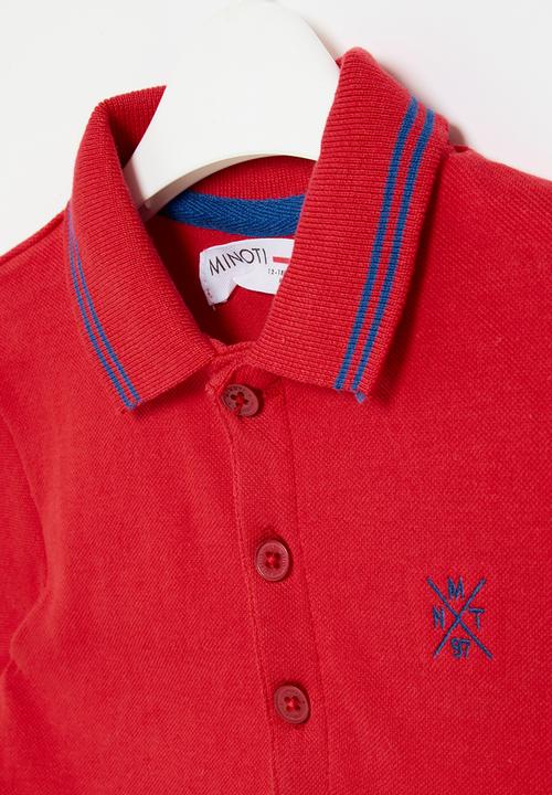 MINOTI - Boys basic pique polo - red
