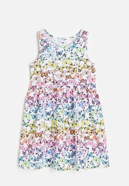 H&M - Patterned cotton dress - white butterflies