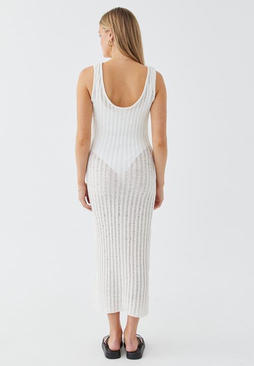Supré  - Nadia open knit maxi dress - winter white