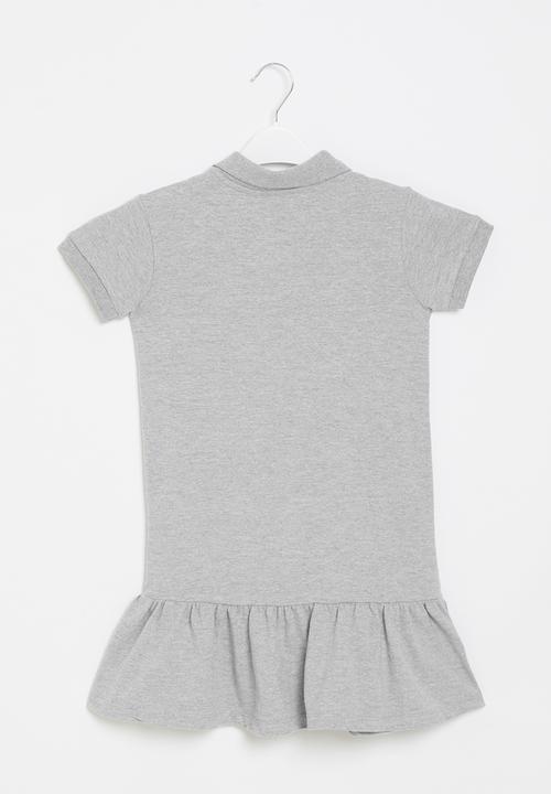 MINOTI - Girls basic pique polo dress - grey marl