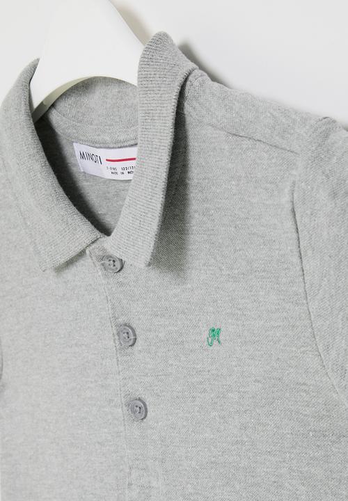MINOTI - Girls basic pique polo dress - grey marl