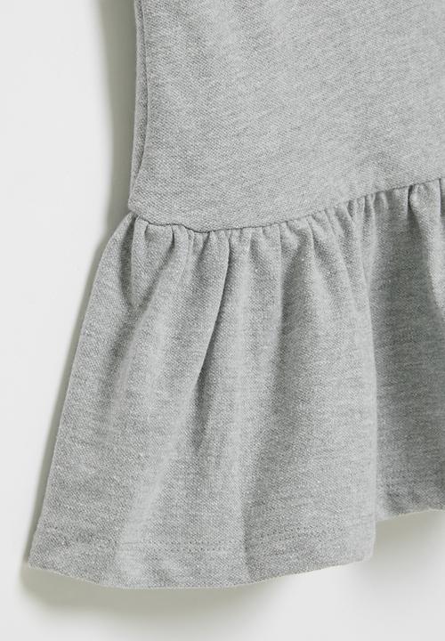 MINOTI - Girls basic pique polo dress - grey marl