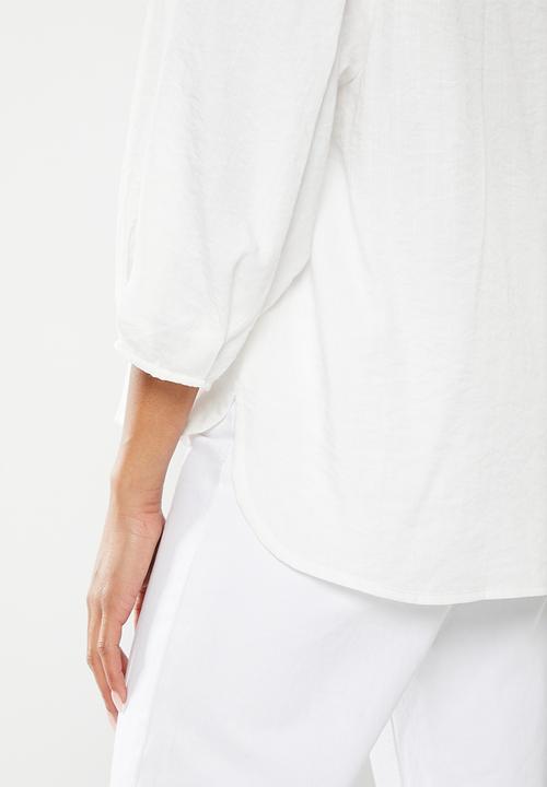 Me&B - Embroidered tunic top - white
