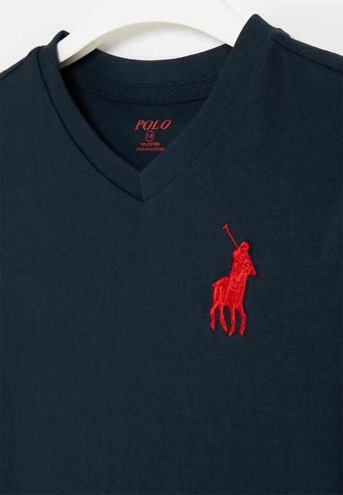 POLO - Boys numerical v neck tee - navy