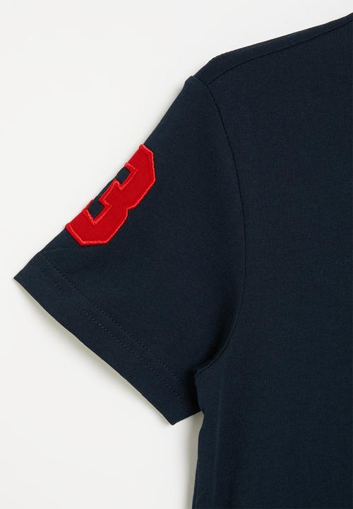 POLO - Boys numerical v neck tee - navy