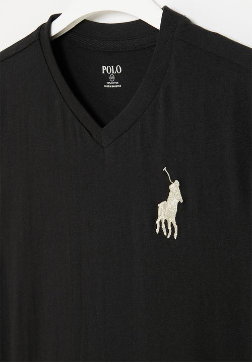 POLO - Boys numerical v neck tee - black