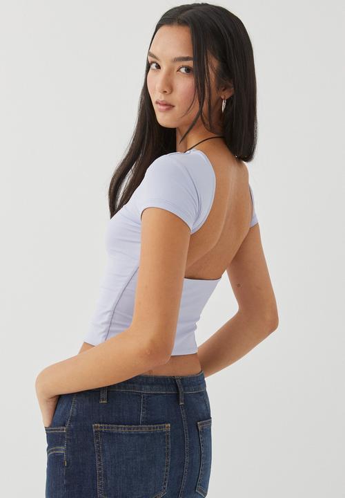 Supré  - Luxe short sleeve backless tee - blue lilac