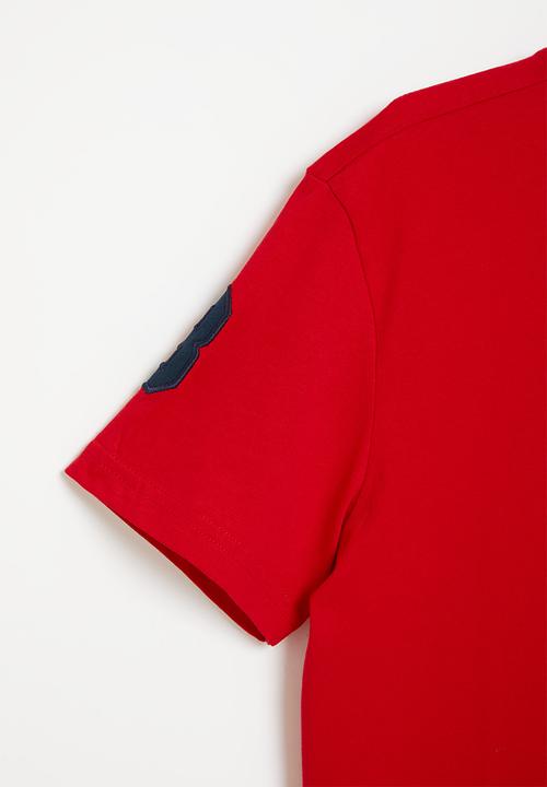 POLO - Boys numerical v neck tee - red