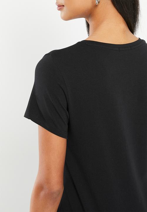 SISSY BOY - Rivers and roads: regular fit bling logo top - black