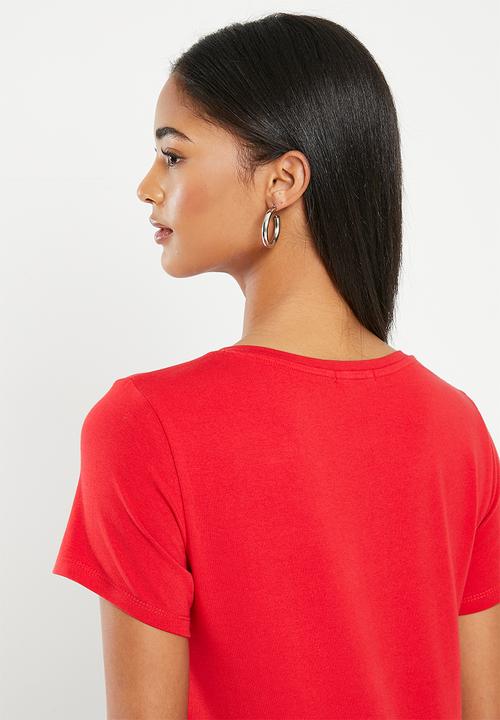 SISSY BOY - Jules: regular fit multi-colored logo top - red