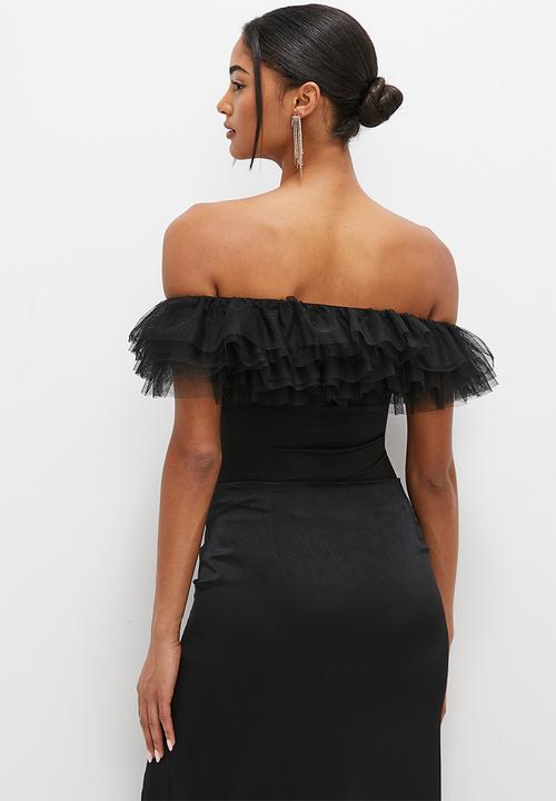 MILLA - Puff off the shoulder bodysuit - black