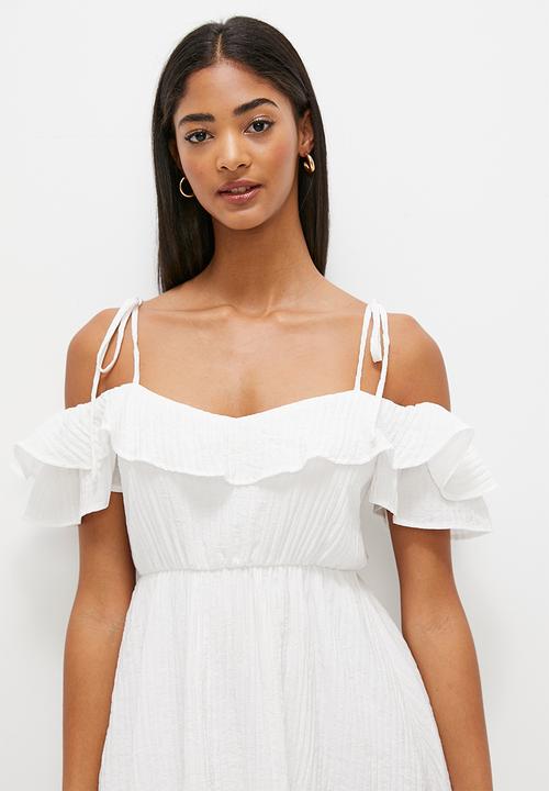 MILLA - Ruffle detail mini dress - ivory