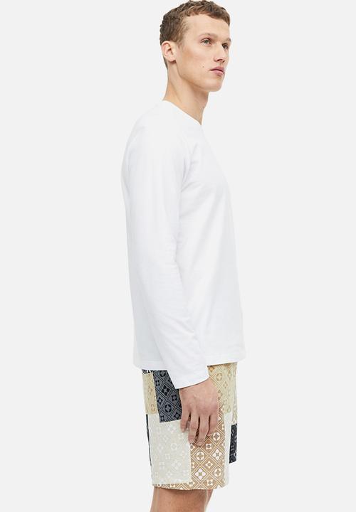 H&M - Regular fit pyjama shorts - beige block-patterned