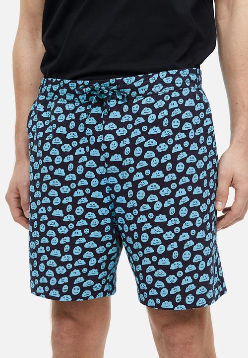 H&M - Regular fit pyjama shorts - dark blue clouds