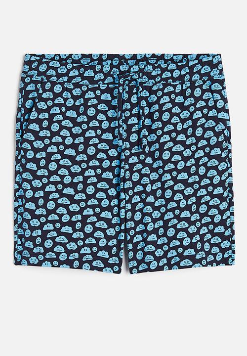 H&M - Regular fit pyjama shorts - dark blue clouds