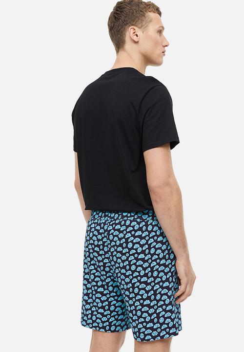 H&M - Regular fit pyjama shorts - dark blue clouds