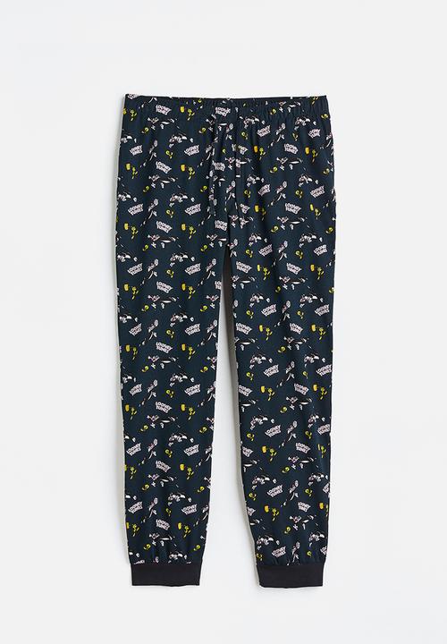 H&M - Regular fit pyjama bottoms - dark blue & looney tunes 
