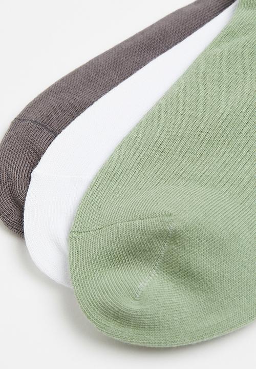 H&M - 7-pack trainer socks - light green & white