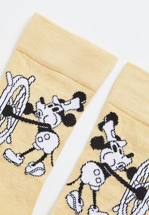 H&M - Motif-detail socks - light beige mickey mouse