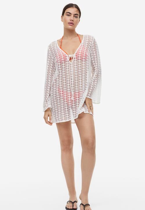 H&M - Crochet-look beach kaftan - cream