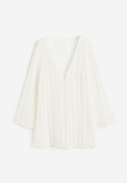 H&M - Crochet-look beach kaftan - cream